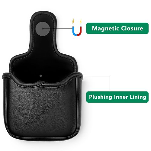 Gbourly Golf Club Lucky Shamrock Square Mallet Putter Cover Magnetic Heel Shaft PU Leather Headcover (Black Shamrock)