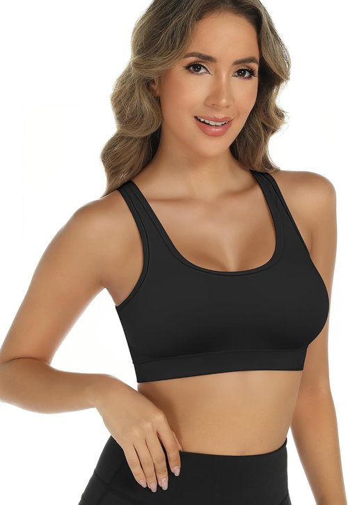 Buauty Sports Bras for Women - Medium Support Racerback Gym & Yoga Bra | 2 Pack