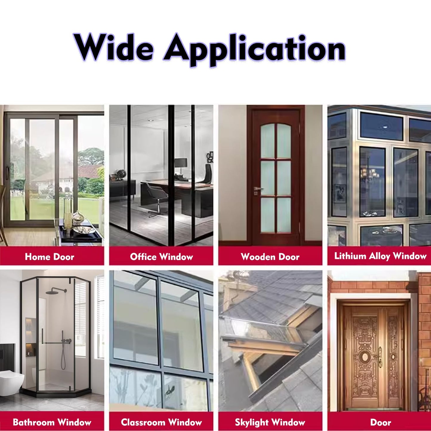 Silicone Seal Weather Stripping Tape 16.5 Feet Strip Bottom Draft Insulation Stopper Tape Weatherproof Soundproof for Door or Window Bathroom Shower Glass Gaps(45mm*5m)