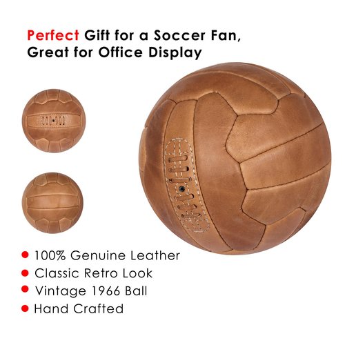 FNine Sports Antique Leather Balls, Vintage Balls Hand Made, (Football Light Brown)