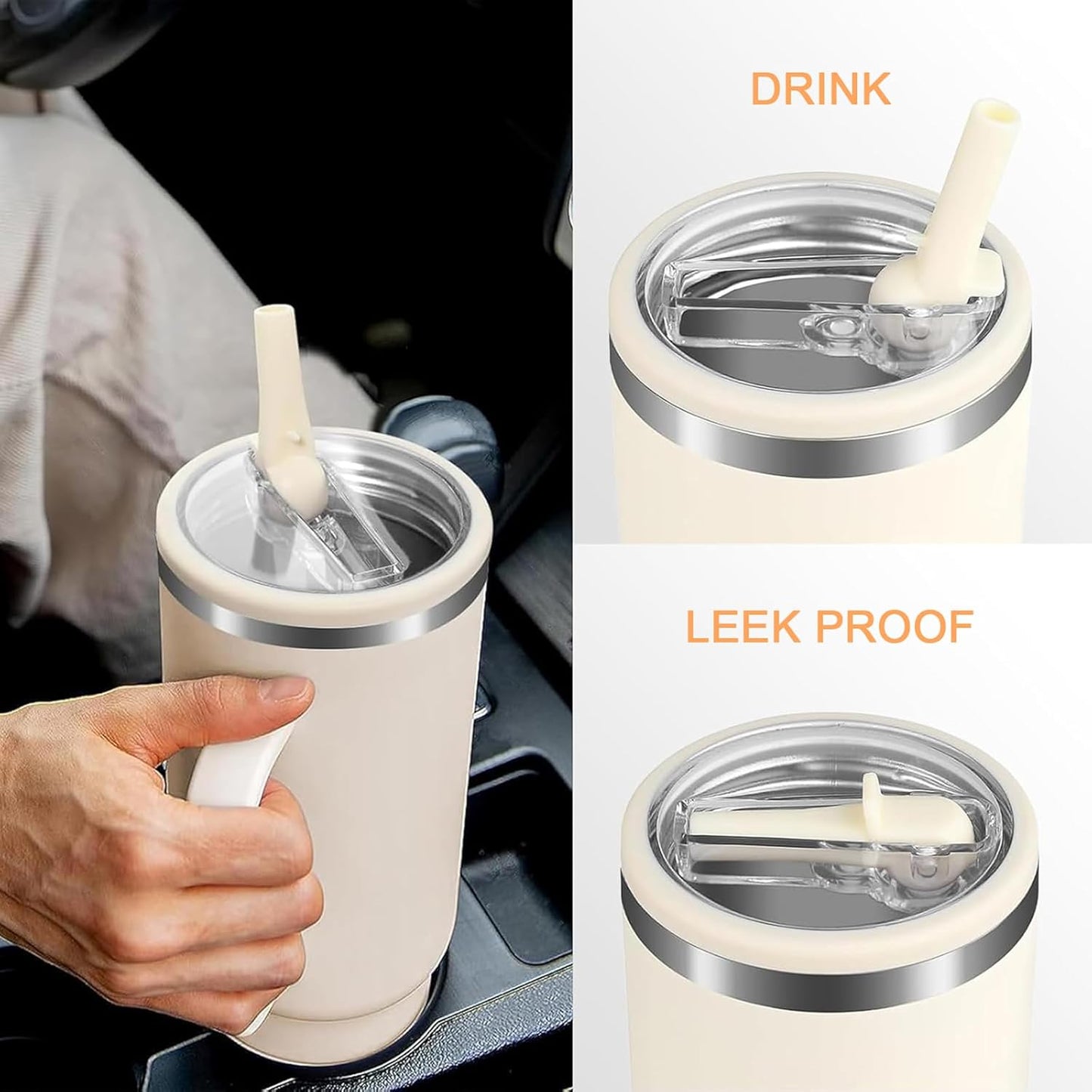 Stanley 40 oz Flip Straw Lid - Leak Proof Replacement for H2.0 Quencher | No Spill Design