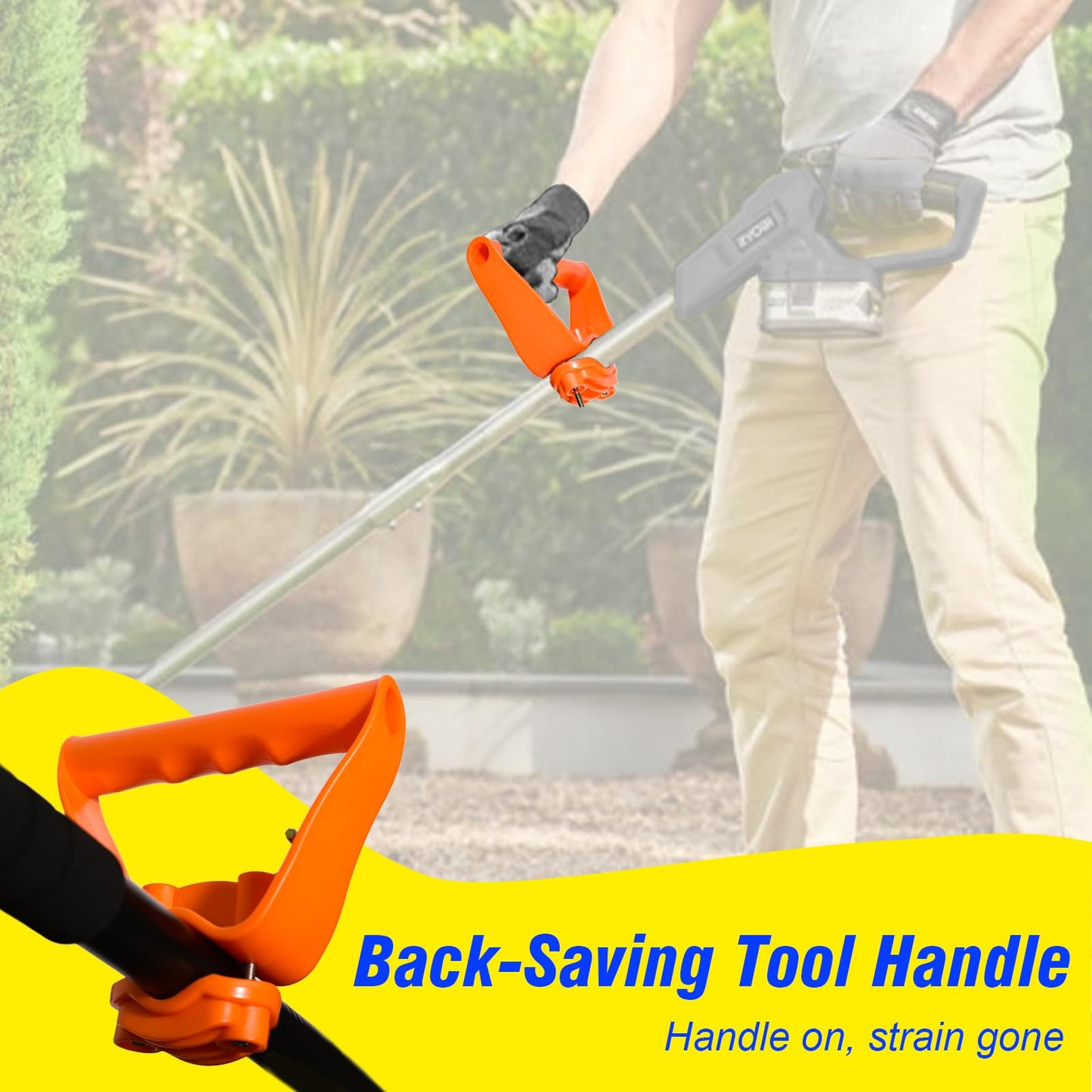 Back Saving Tool Handle Labor Saving Black, Shovel Handle Replacement for for Lawn and Garden Tools, Shovel Assist
