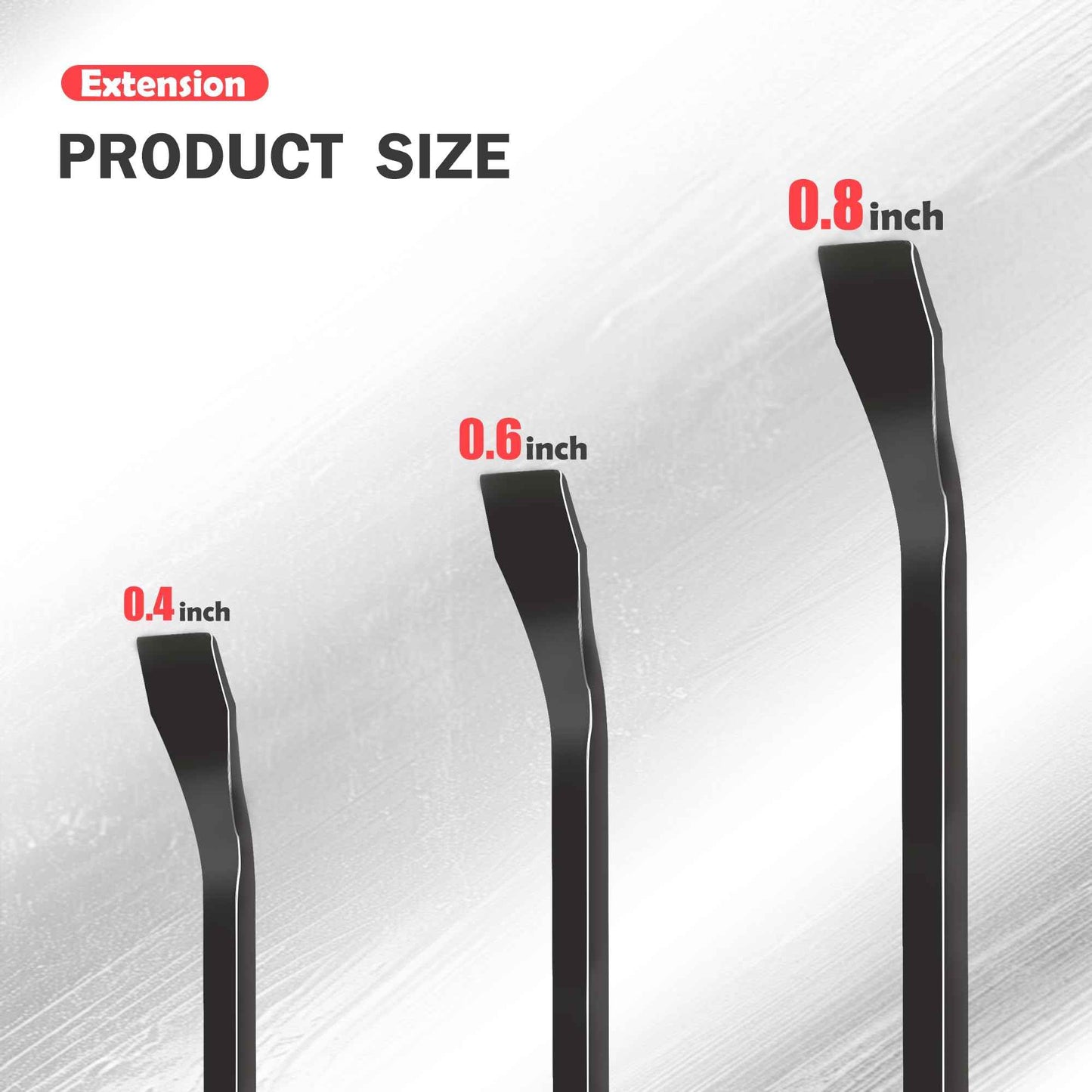 TOOLEAGUE Utility 3Pcs Pry Bar Set,8",12",18"Mechanic Hand Tools with Thicker Strike Cap Handle,Heavy Duty Pry Bar Tools for Automotive,Black and Red