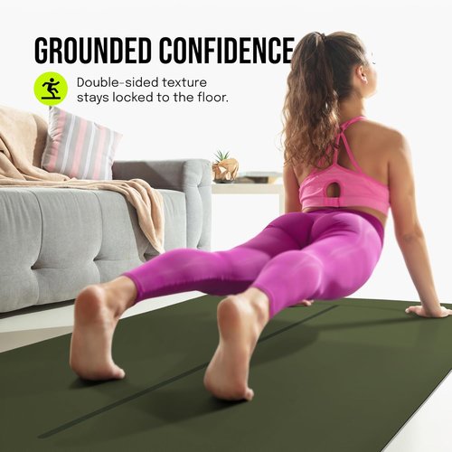 Gogokiwi Extra Wide Yoga Mat - Non-Slip Fitness & Exercise Mat with Alignment Marks | 72"L x 36"W