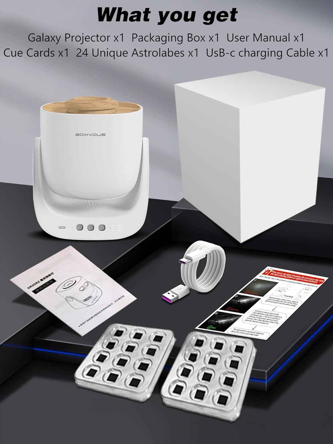 Galaxy Star Projector Night Light - High-Definition Home Planetarium for Kids & Relaxation