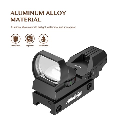Aomekie Reflex Sight - Red Dot Sight Scope Dual Illuminated (Red/Green) Reticle with Adjustable Styles (4 Options)