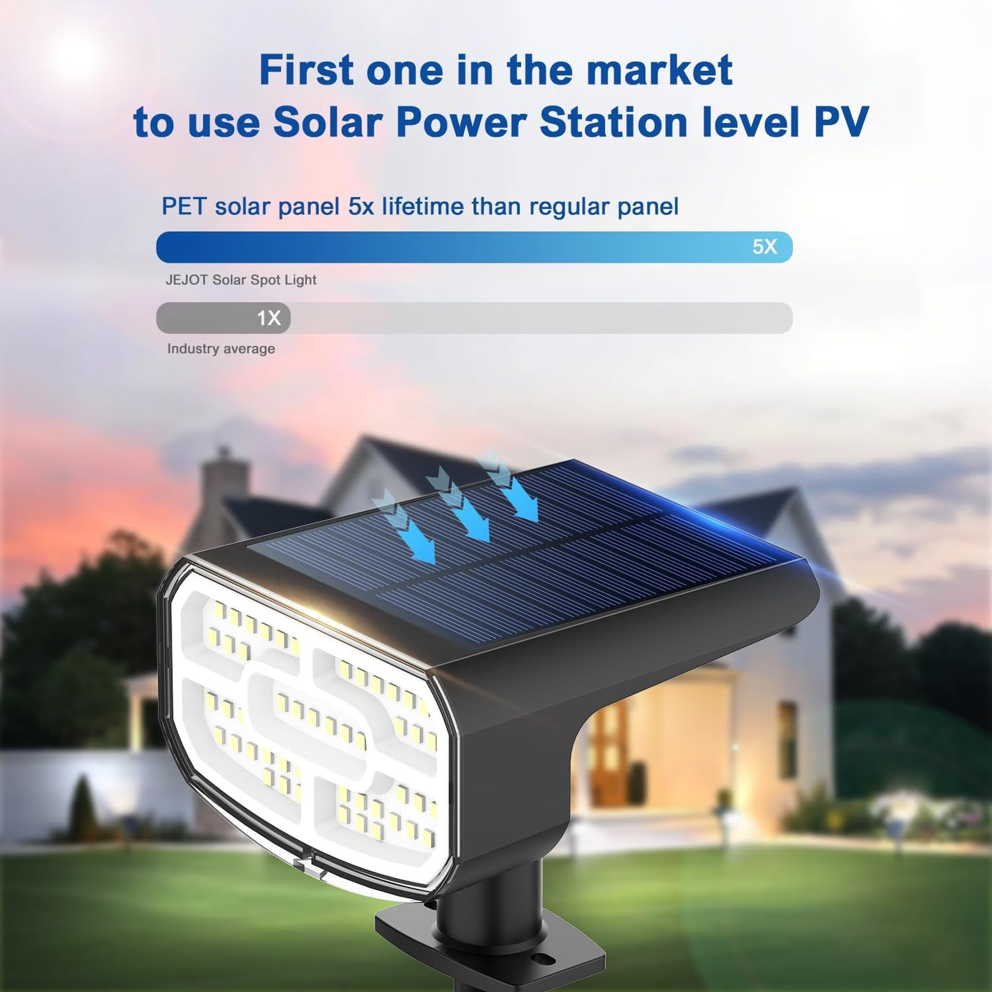 Super Bright Solar Spot Lights - 6 Pack, Waterproof IP65, 2 Color Temperatures, 4 Modes for Outdoor Landscape