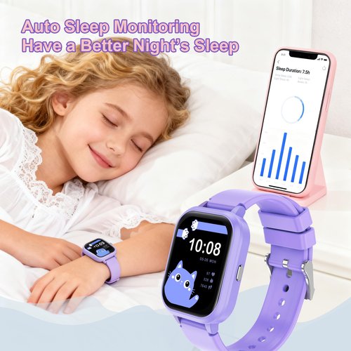 Pink Smart Watch for Girls, IP68 Youth Watch with 20+ Sports Modes, 1.8" Bluetooth Girls Fitness Tracker with APP, Heart Rate Sleep Monitor, Pedometer, Class Mode, 13 Alarms, Game, Teens Festival Gift
