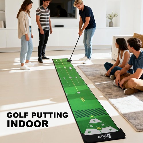 Lovegoo Golf Practice Mat with Alignment Mirror - 20 in X 120in Golf Putting Mat Training Aid Mat, Anti-Slip Backing Golf Putting Green for Indoor/Outdoor (Large)