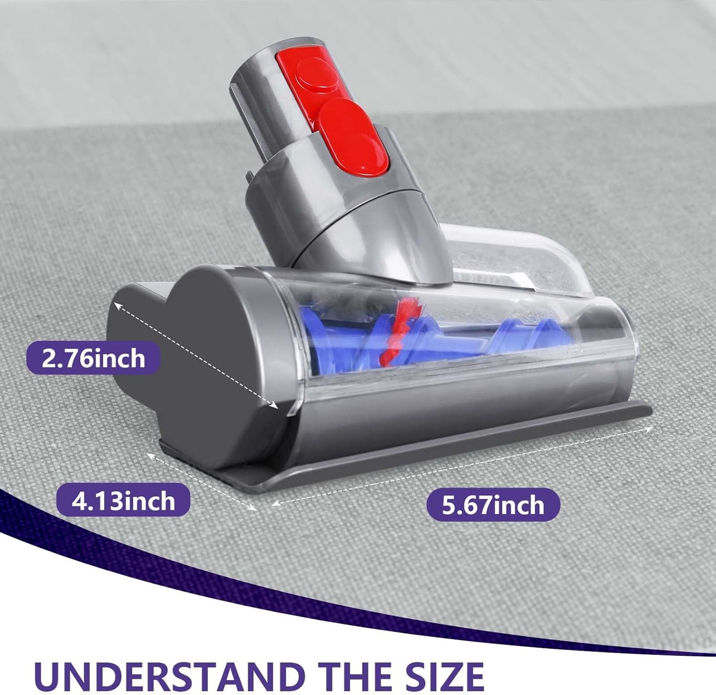 Dyson V7 V8 V10 V11 V15 Mini Motorized Brush Head - Anti-Tangle Tool for Long & Pet Hair