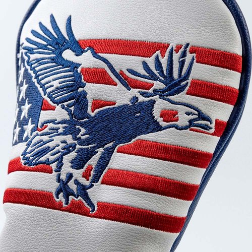 GOOACTION USA Eagle Golf Hybrid Headcover, American Stars Stripes Flag & Eagle Pattern Leather Protector | Waterproof & Universal Fit for On-Course Luck & Defense
