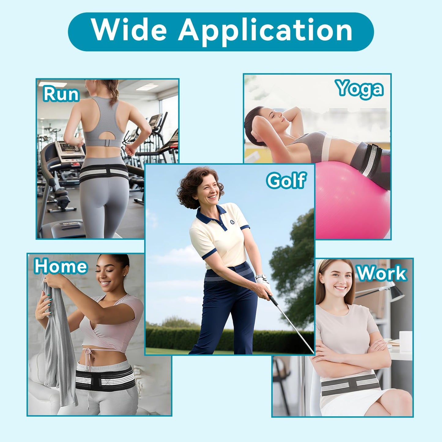 Callicebus Lower Back Brace for Pain Relief - Adjustable Back Support Brace for Sciatica, SI Joint, Hip & Spine Pain - Breathable Lumbar Support Belt for Men Women for Work, Home or Exercise