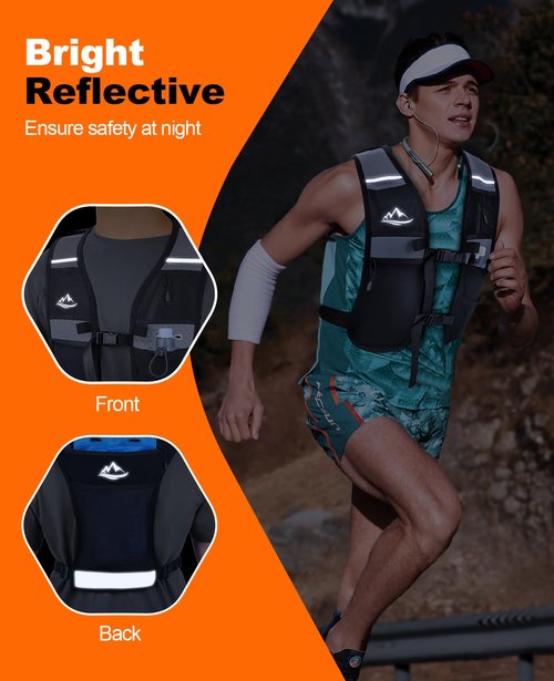 Dawinga Running Vest for Women Men,Lightweight Breathable Hydration Vest,Water Vest Backpack with Large Compartment, Adjustable Chest Straps Reflective Backpack for Hiking, Cycling, Marathon, Race