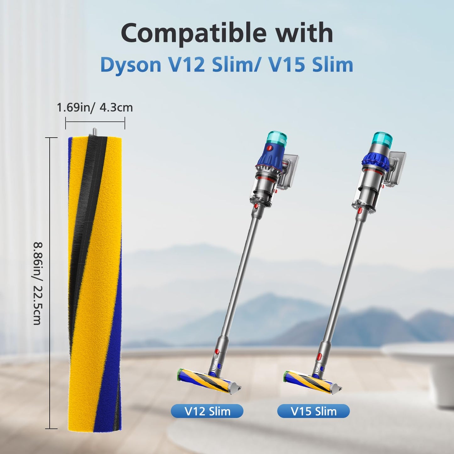 Brush Roller Replacement Compatible with Dyson V12 V15 Detect Slim Handheld Vacuum Cleaner, Part No.971634-01