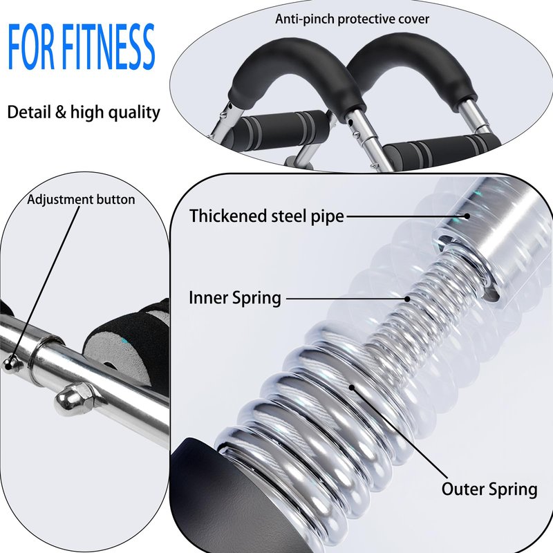 TIMVIEA Twister Arm Trainer, Adjustable 3+ Resistance Levels(60-110 lbs) Chest Workout Equipment for Men & Women, Portable Detachable Upper Body Fitness Machine for Home & Gym