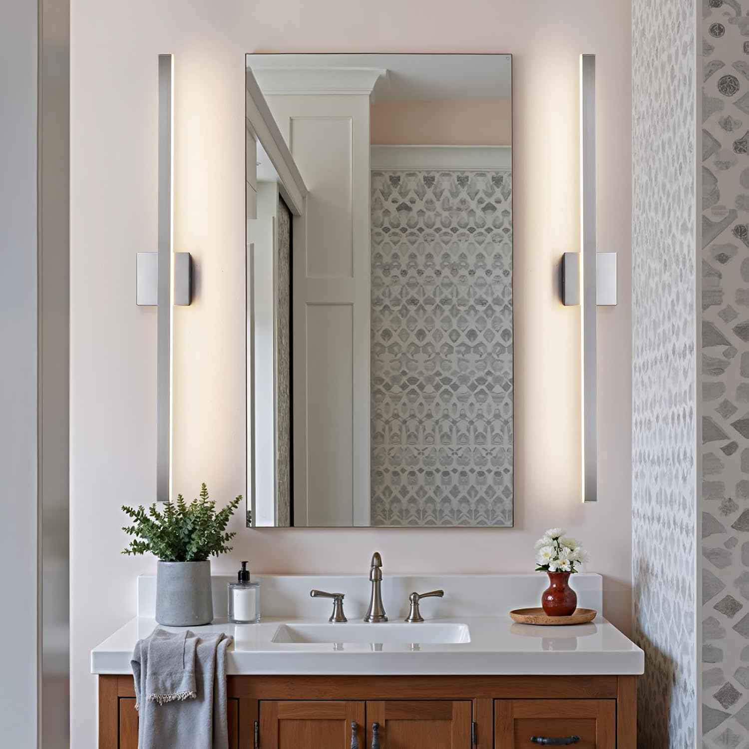 24-Inch Dimmable Gold Bathroom Vanity Light - Modern LED Bar Fixture for Over Mirror