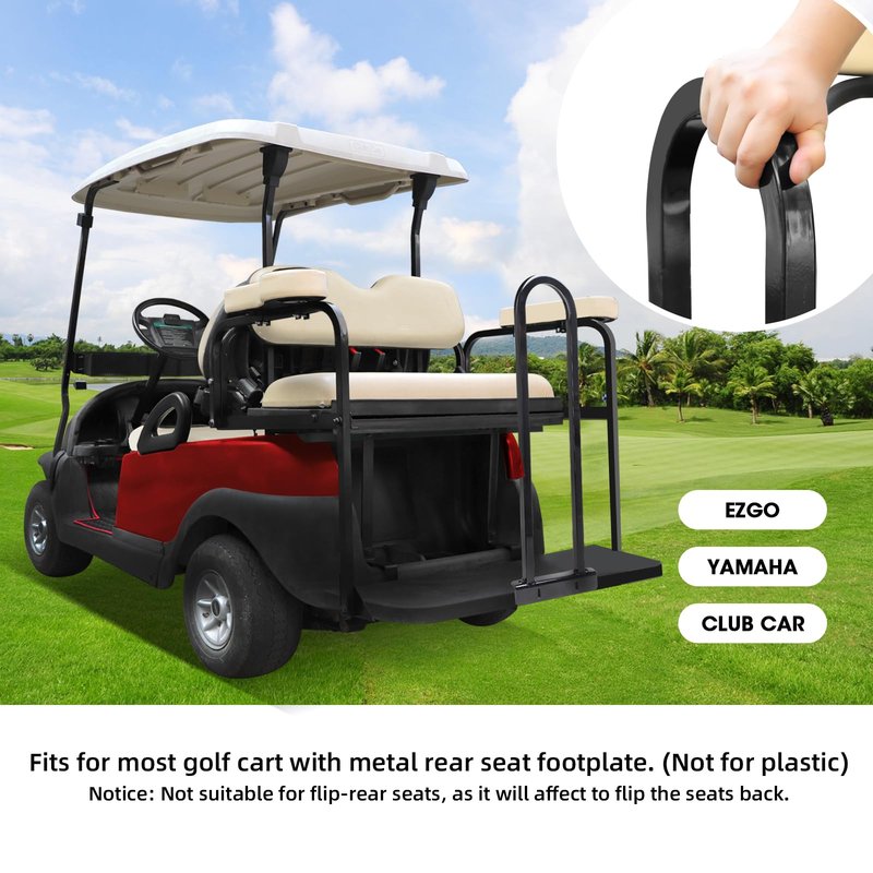 Roykaw Golf Cart Rear Seat Grab Bar Safety Bar Compatible with Club Car, EZGO, Yamaha, Universal Golf Cart Handle Grab for Back Seat, Heavy Duty Rear Seat Hand Rail