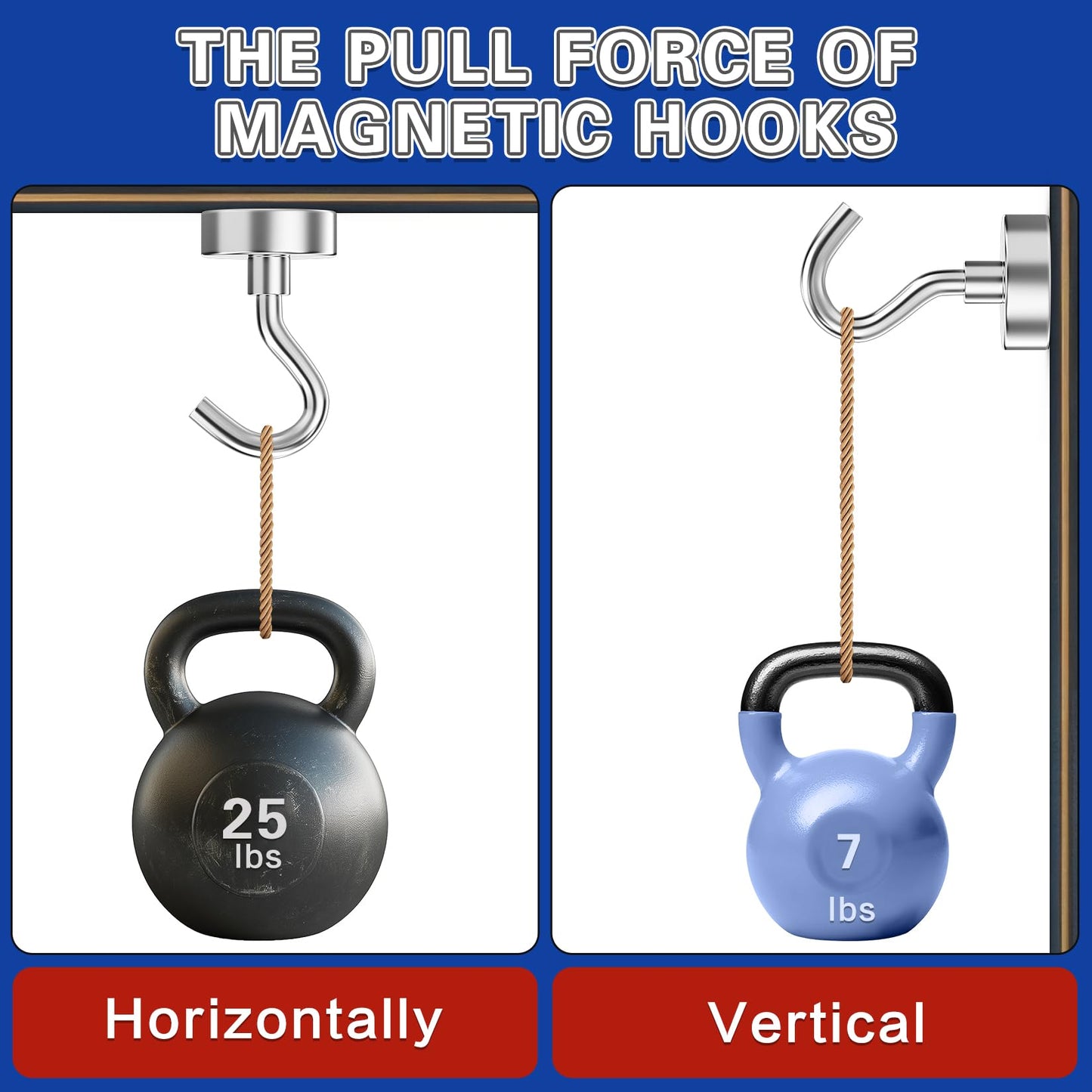 Junarter 20 Pack Magnetic Hooks, 30lbs Magnet Hooks for Cruise Cabins, Strong Magnetic Hooks Heavy Duty, Magnets with Hooks, Metal Magnetic Hook for Hanging, Hook Magnets for Classroom Decor, Grill