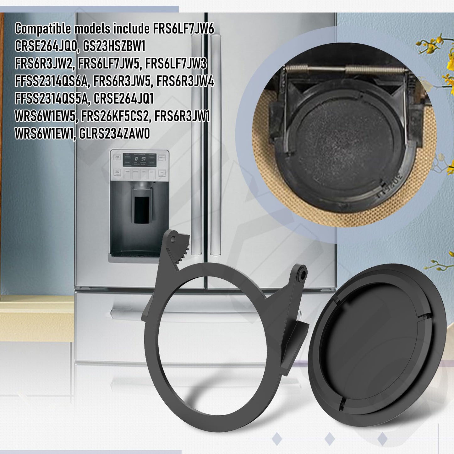 241688701 Dispenser Door Seal Flap & 241688401 Ice Chute Assembly Compatible with Frigidaire/Electrolux/Kenmore 25356524403 GS23HSZBW0 FRS6LF7JW6 GLRS234ZAW0