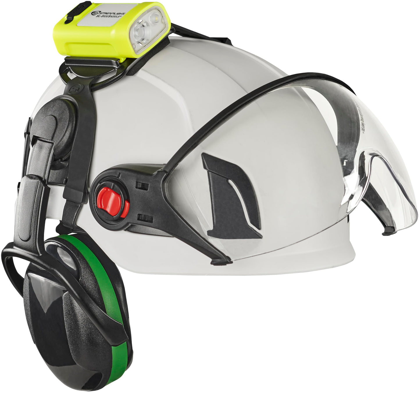 Streamlight 61631 SL-Sidesaddle 400-Lumen USB Rechargeable Hands-Free Universal Hard Hat, Helmet, and Headgear LED Light with Mount Kit, Rechargeable Battery, USB-C Cable, Yellow