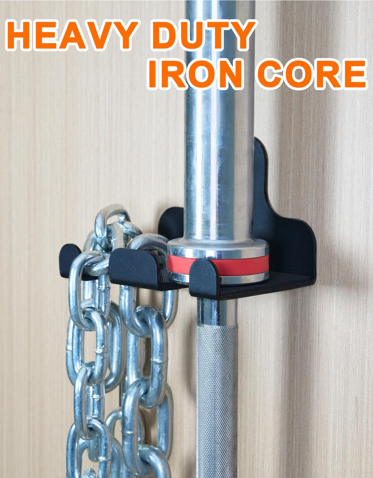 Fitarc Barbell Wall Mounted Barbell Hanger for 33mm Bar,Olympic Barbell Holder,Hanging Barbell Rack for Home Gym,Free Weight Racks,Home & Gym Bar Wall Rack to Saving Space