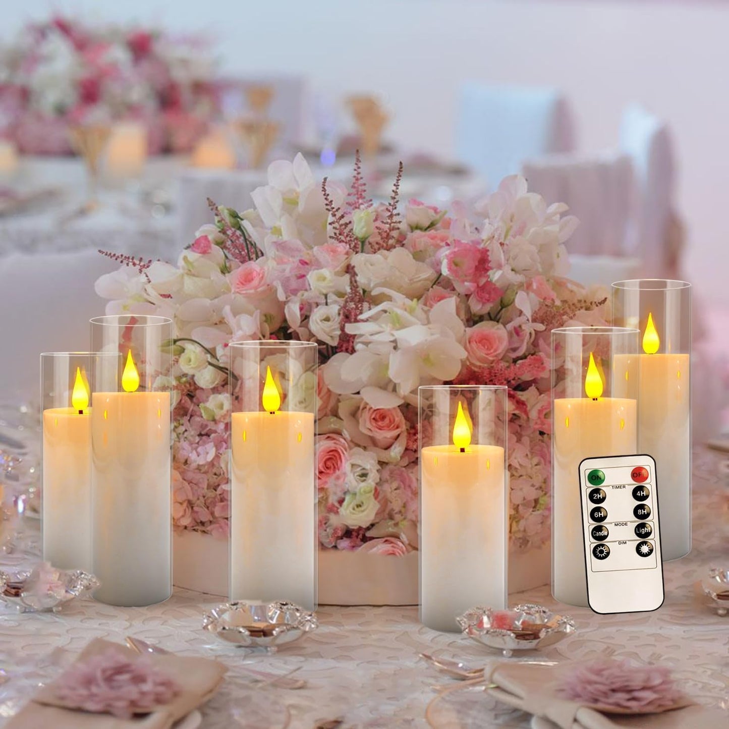 24-Pack Waterproof Flameless LED Candles with Remote & Timer – 4", 5", 6" Sizes for Halloween & Weddings