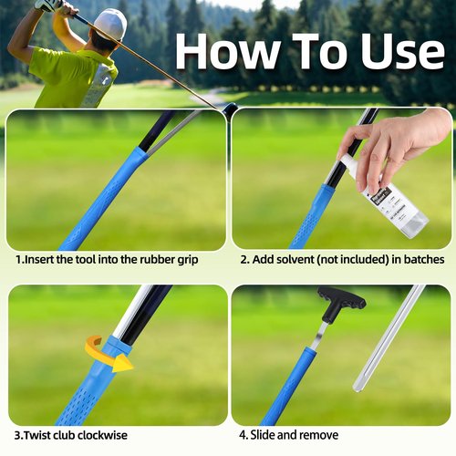 Golf Grip Removal Tool - 12" V-Groove Grip Saver Tool - Compatible with Irons, Woods & Standard Putter Grips - Use with Solvent| High-Carbon Steel | Protects Grips