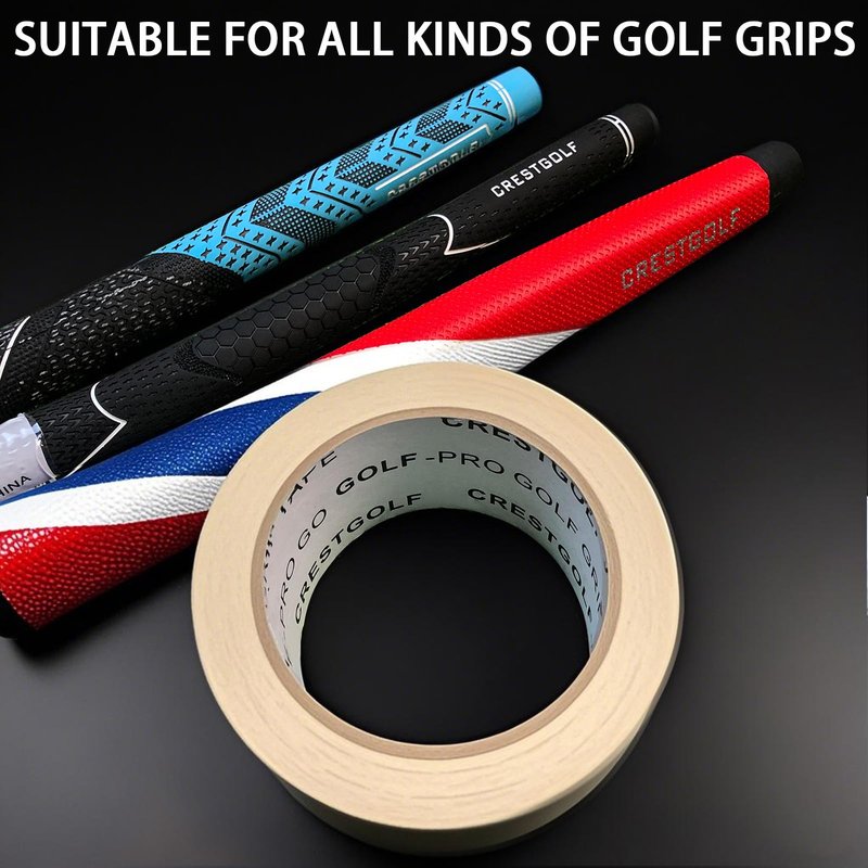 Crestgolf Golf Grip Tape Roll 2" x 18 Yards, Premium Solvent Activated Double Sided Adhesive Strips for Regripping Golf Clubs, Upgrade 1.2U Thickened Double Sided Tape