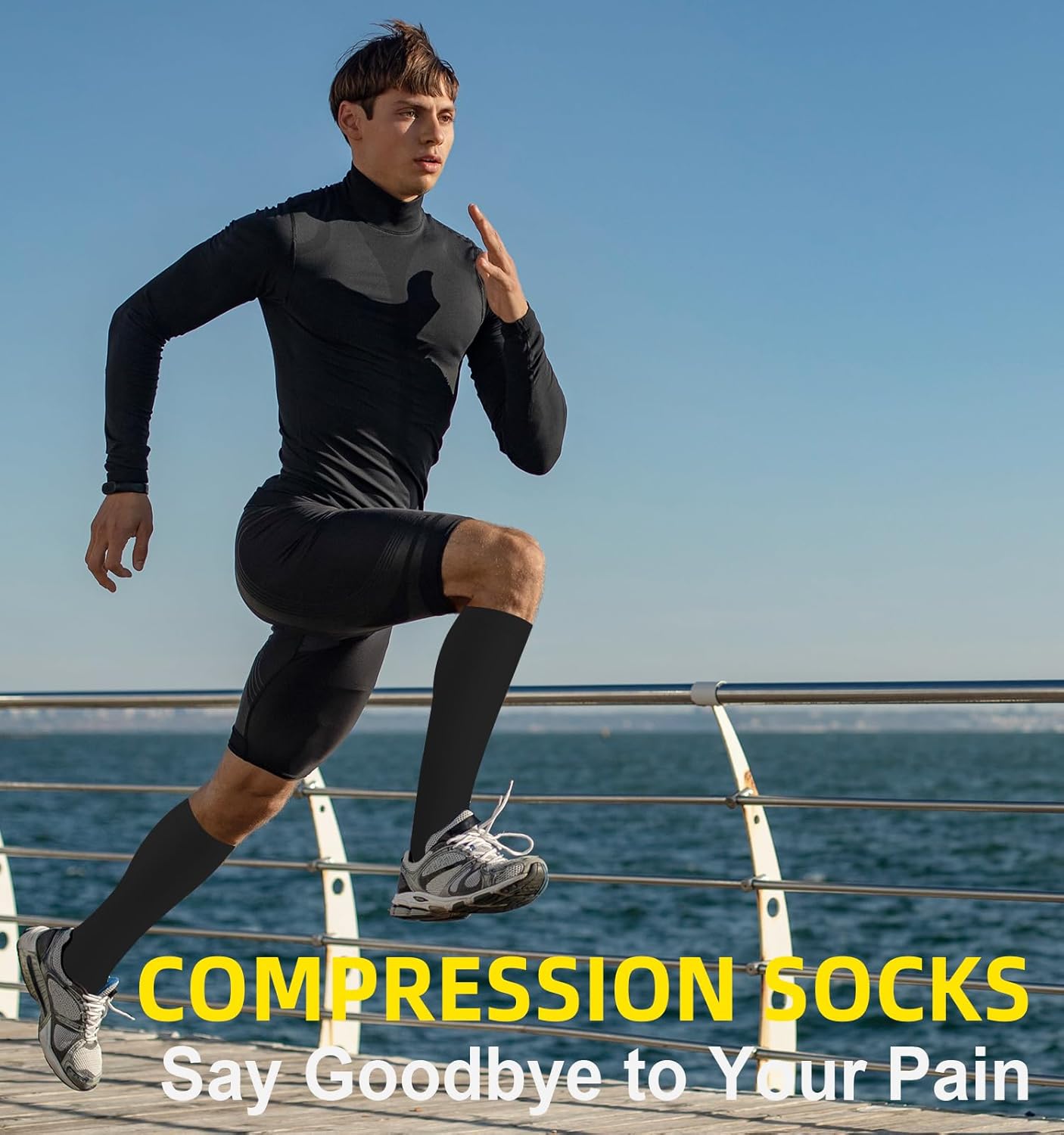 Skiennix Compression Socks - 15-20 mmHg Circulation Support for Nurses, Running, Hiking | 4 Pairs