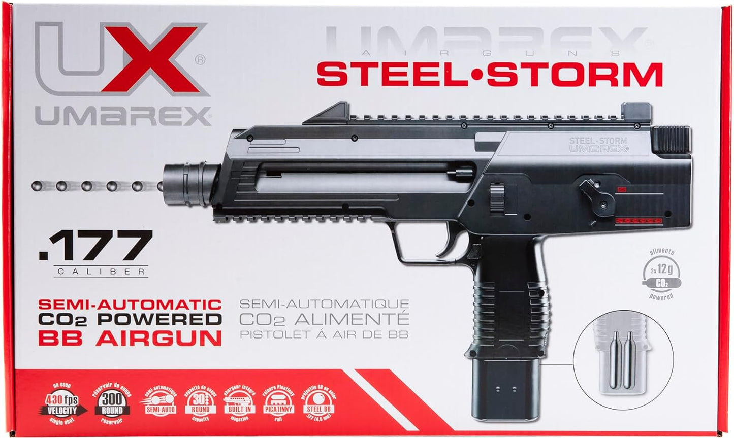 Umarex Steel-Storm .177 Caliber BB Gun Air Pistol - Sleek Black Design for Precision Shooting