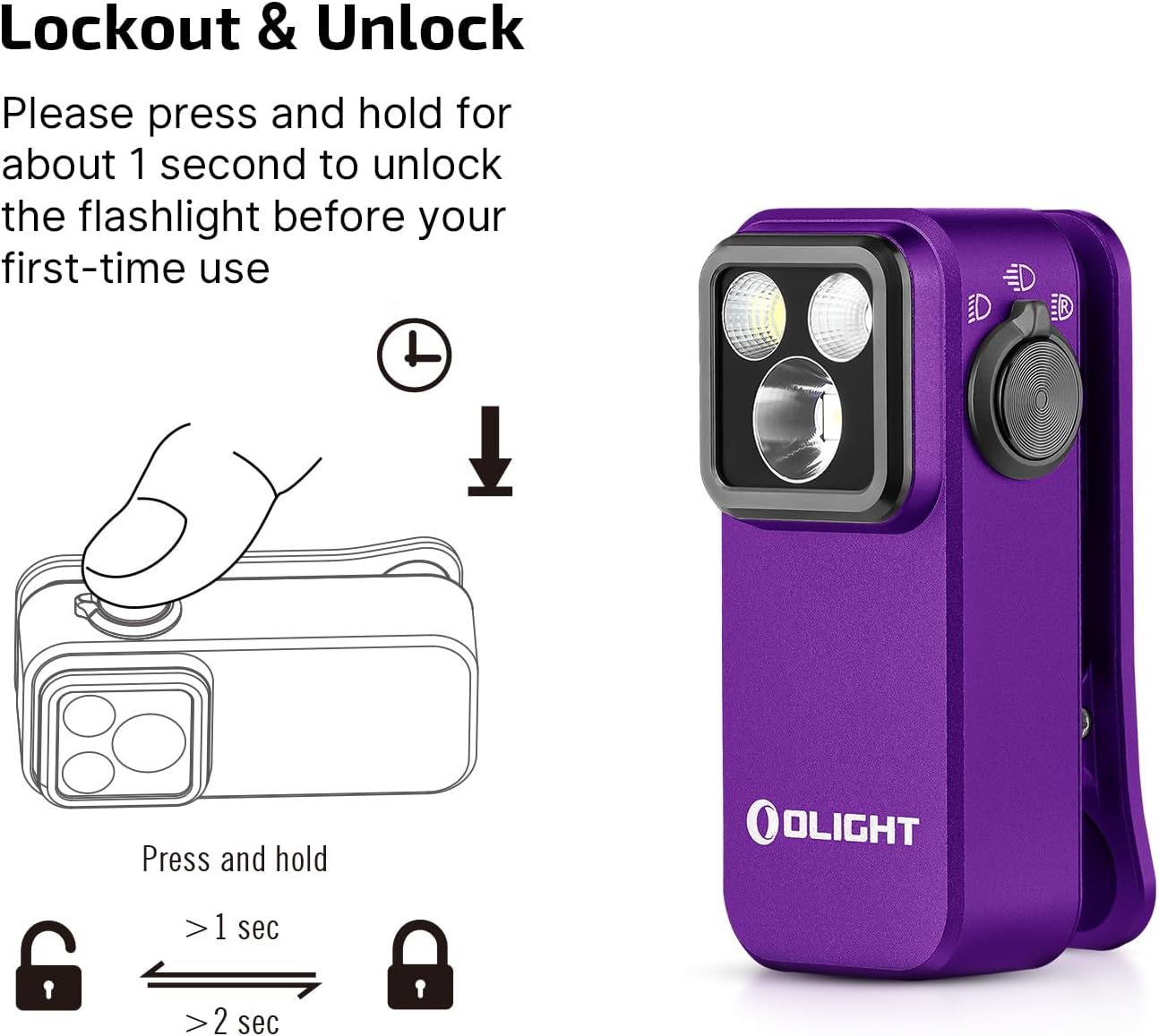 OLIGHT Oclip Pro Rechargeable EDC Flashlight - 500 Lumens, Magnetic Clip-On Light for Outdoor & Indoor Use