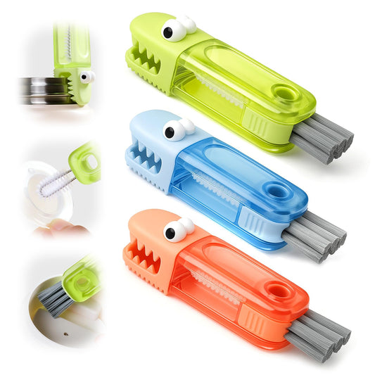 3 in 1 Cup Lid Gap Cleaning Brush Set,Silicone Cup Lid Gap Cleaner, Multifunctional Bottle Cleaning Brush,Home Kitchen Crevice Brush Tools (3 Pack)