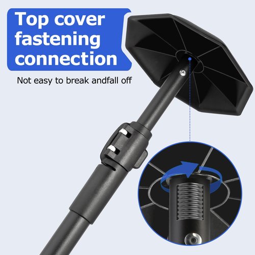 Greeily Golf Travel Bag Support Pole, 33"-60" Golf Travel Bag Support Pole Backup Support Adjustable for Airlines Stiff Arm Club Protector Metal Pole Hard Cover Black (Black Cover)
