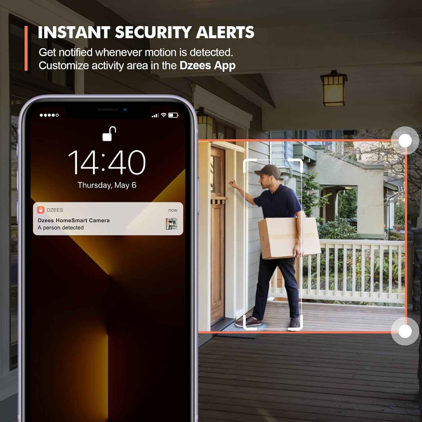 2K Wireless Outdoor Security Camera - Dzees 360° PTZ, Color Night Vision, AI Motion Detection, 2-Way Talk, IP66