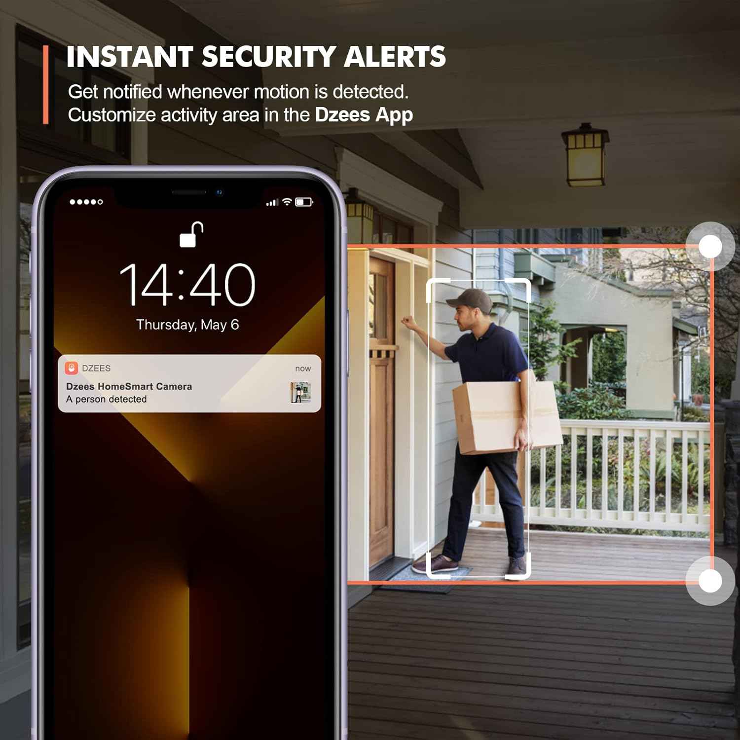2K Wireless Outdoor Security Camera - Dzees 360° PTZ, Color Night Vision, AI Motion Detection, 2-Way Talk, IP66