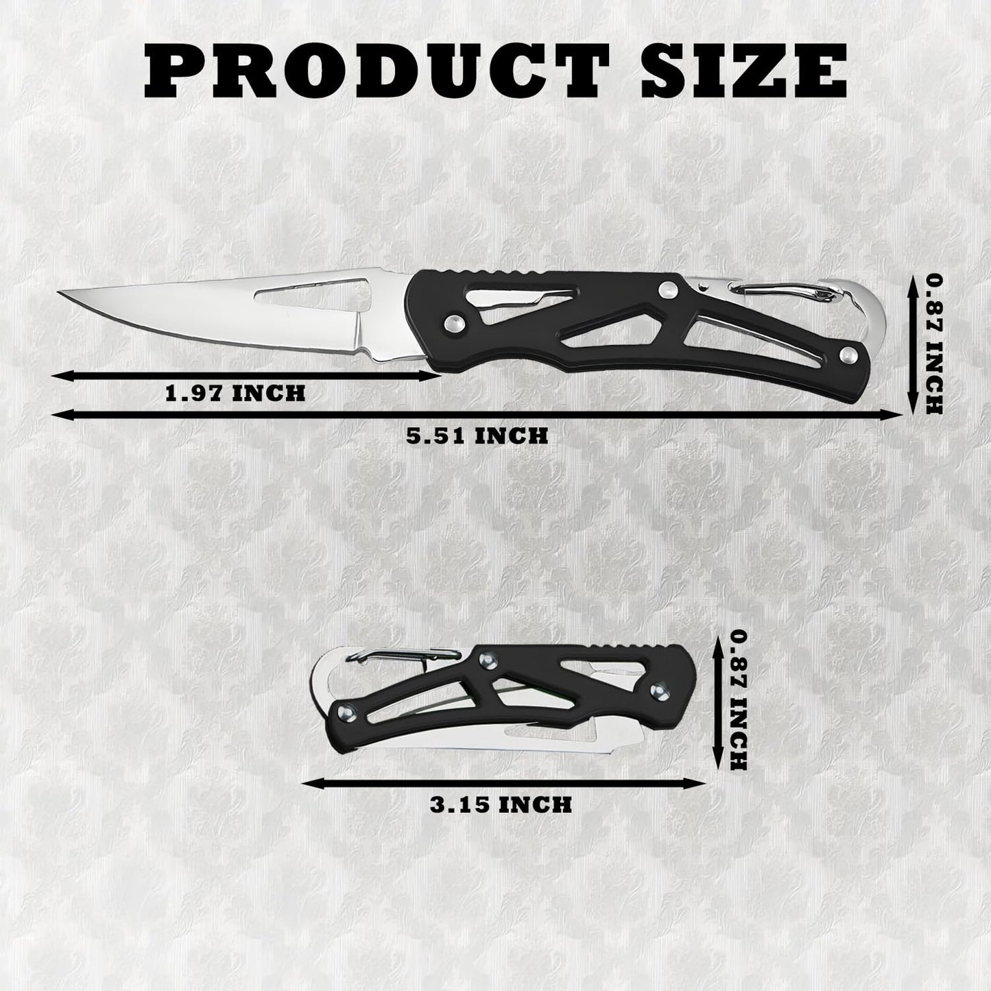 Daemson 4PCS Folding Knives with Keychain Ring, Compact Stainless Steel Pocket Knives, Small Pocket Knife for Outdoor, Camping, Survival, and Everyday Carry (Black, Silver, Blue, Green)