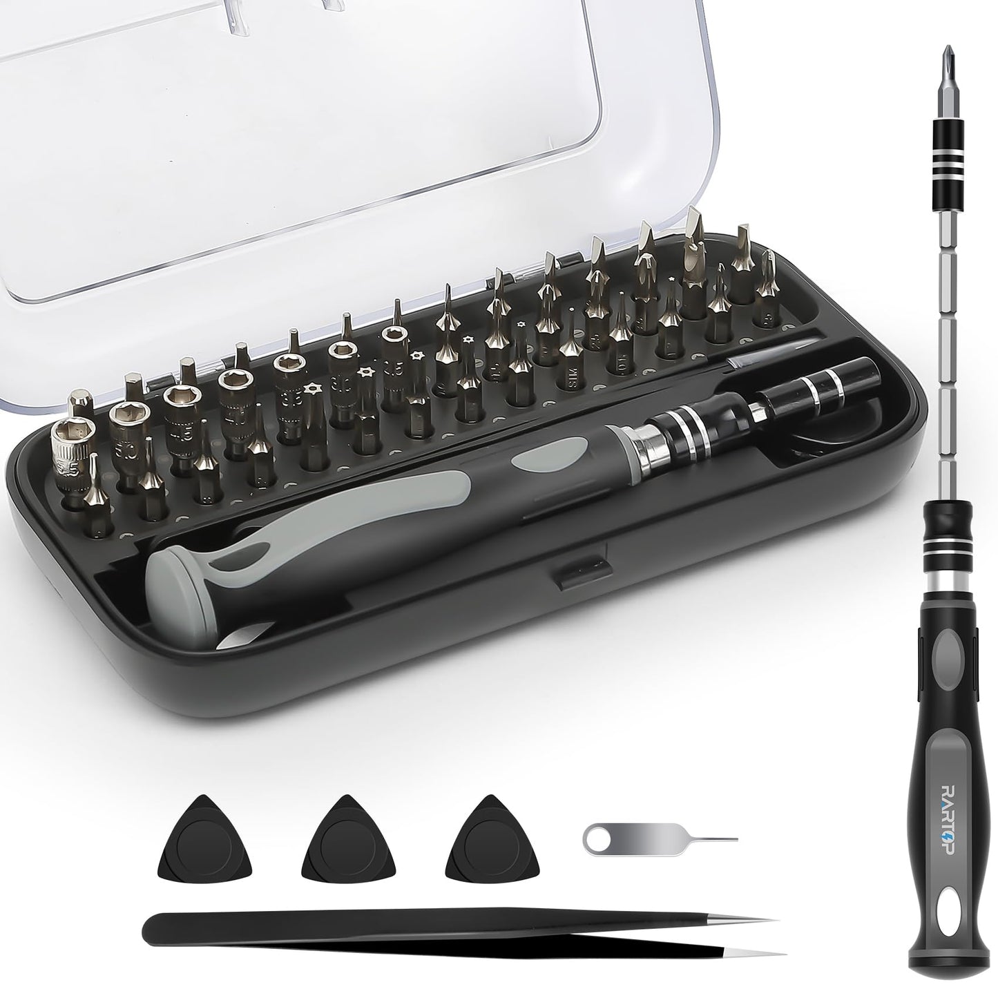 RARTOP Precision Screwdriver Set - 48 in 1 screwdriver bit set Magnetic Small Screwdriver Set with Case, mini screwdriver set for Computer, Laptop, iPhone, MacBook, PC, Game Console, Eyeglass(48-IN-1)