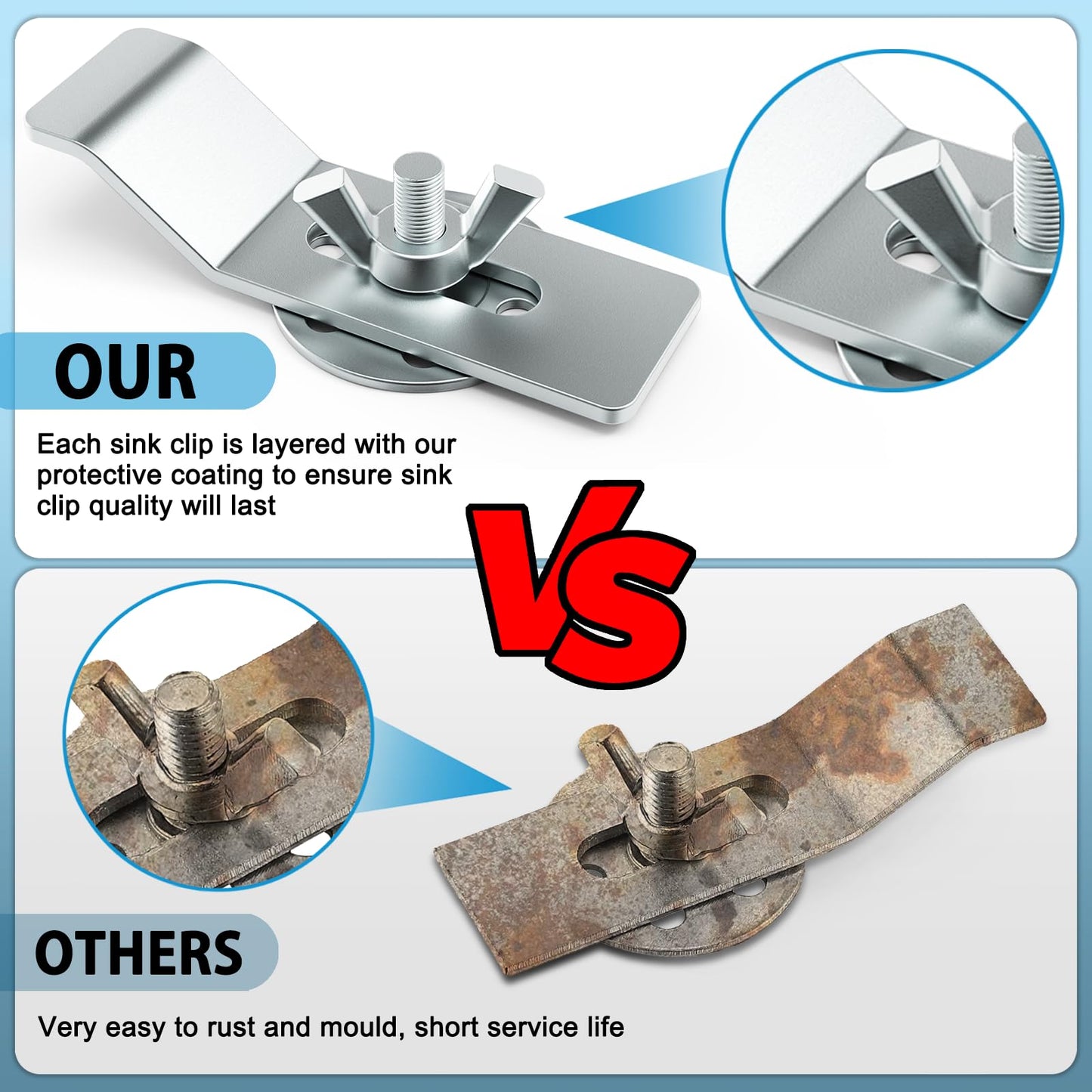 12 Pack Undermount Sink Clip, Sink Clips Kit,Sink Mounting Kit Bracket, for Bathroom Kitchen Marble Granite Vanity Countertop Installation and Repair Kit - Silver