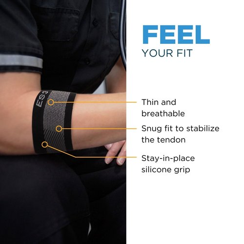 OrthoSleeve Elbow Brace ES3 designed to help with Tennis Elbow, Golfer's Elbow, General Elbow Pain, and Forearm Pain