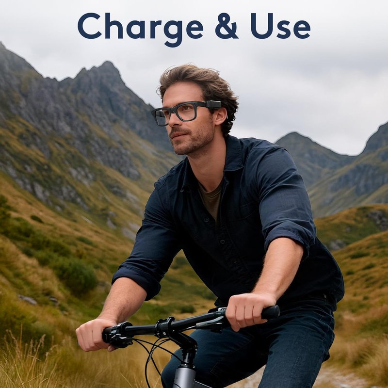 Euezmy Portable Charger for RayBan Meta Gen2 Smart Glasses, Ultra-Light Wearable Mini Charger for Wayfarer, Headliner, Skyler, Clip-On Portable Accessory for Meta AI Glasses with USB-C Cable, Black