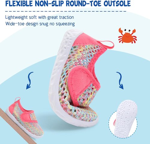 LeIsfIt Toddler Water Shoes - Breathable Quick-Dry Aqua Socks for Kids | Perfect for Beach & Pool Fun
