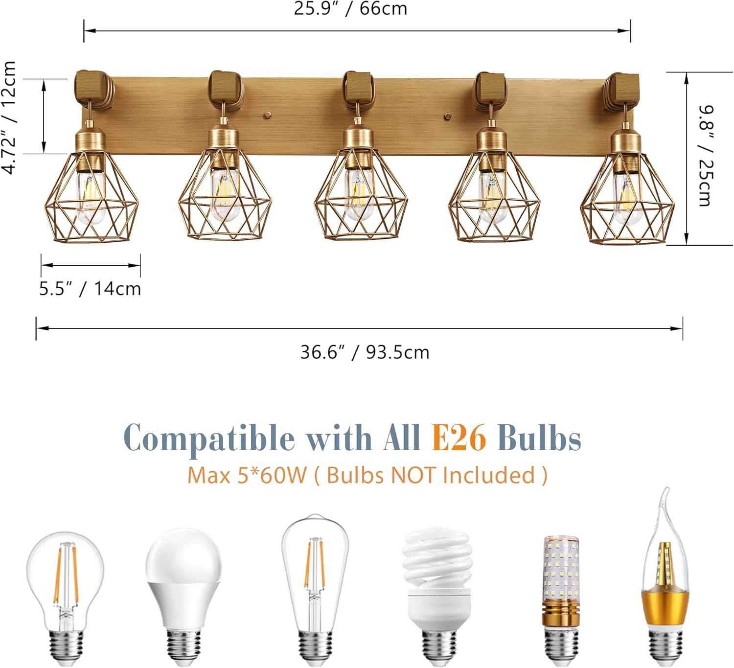 Farmhouse 3-Light Bathroom Vanity Light Fixture - Rustic White Wood Sconces for Mirror