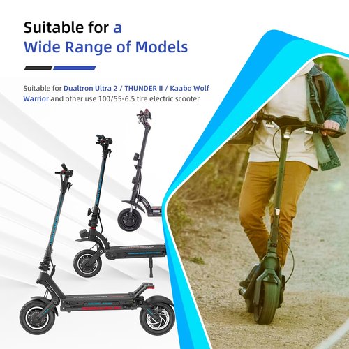 Ulip 100/55-6.5 Vacuum Tire for Dualtron Ultra 2 THUNDER II Kaabo Wolf Warrior Electric Scooter Tubeless Wider and Thicker Tires Non-Slip Spare Wheels for Scooter 2 PCS