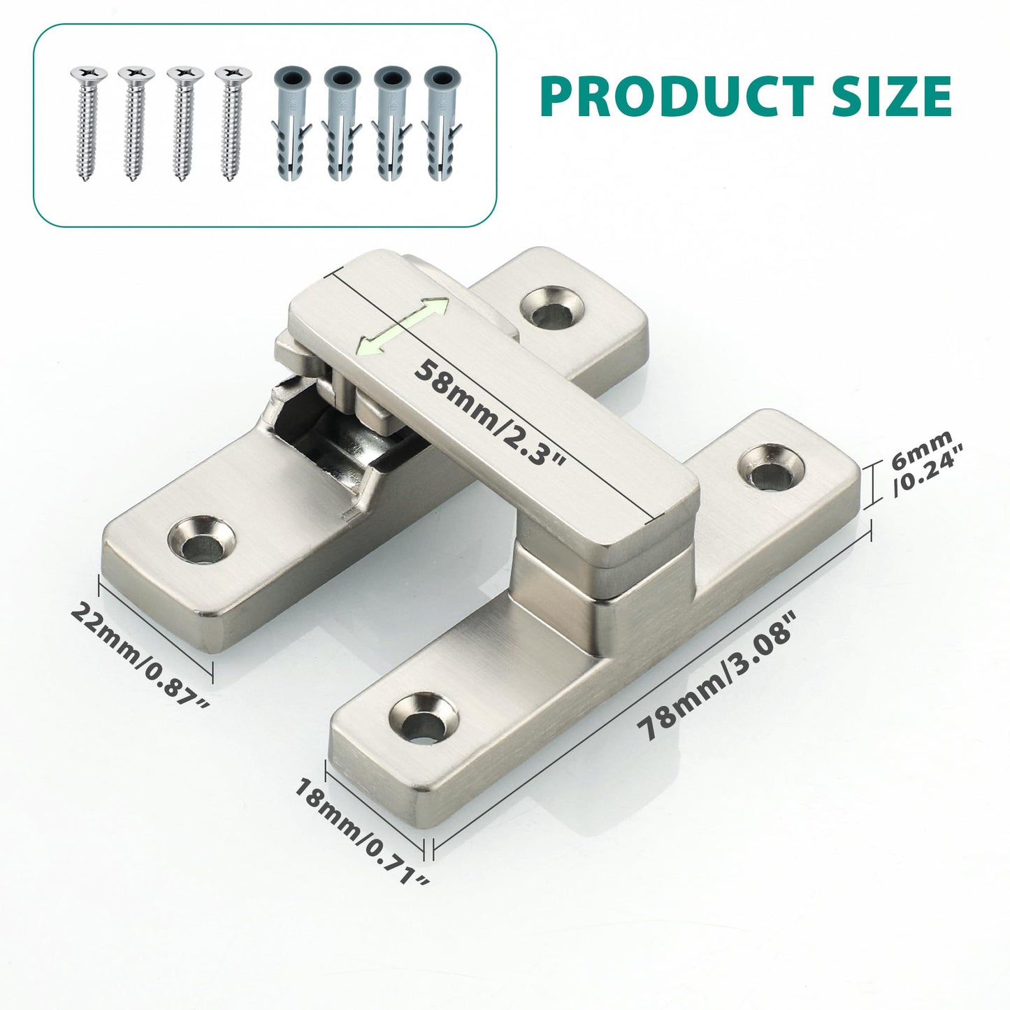 90/180 Degree Flip Latch Gate Latch, Heavy Duty Black Safety Door Lock Enhanced Security Flip Latch Lock Hardware for Interior Door Front Door Barn Garden Fence Window Bathroom Cabinet