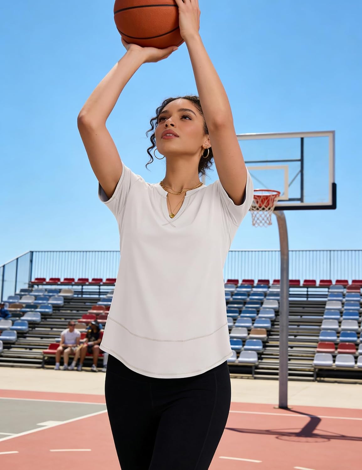TCOT Women's V-Neck Workout Tops - Short Sleeve Athletic T-Shirts for Yoga & Hiking