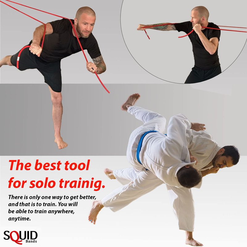 SQUID BANDS, Wrestling, Jiu Jitsu, Judo, Grappling, MMA, Boxing, Muay Thai, Solo Training, Resistance Band. (Large)