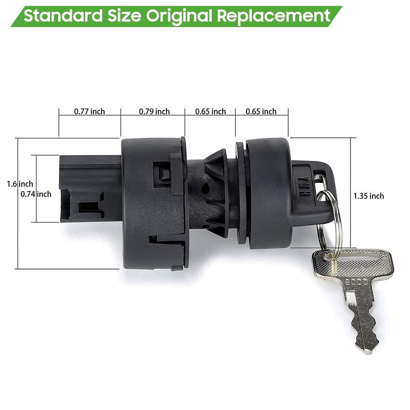 10L0L Golf Cart Ignition Key Switch for Yamaha G22 G29 Drive - 3 Position Switch Assembly with 2 Standard Keys for Yamaha Gas Golf Cart (OEM JW6-H2510-00, JW1-H2510-00-00)
