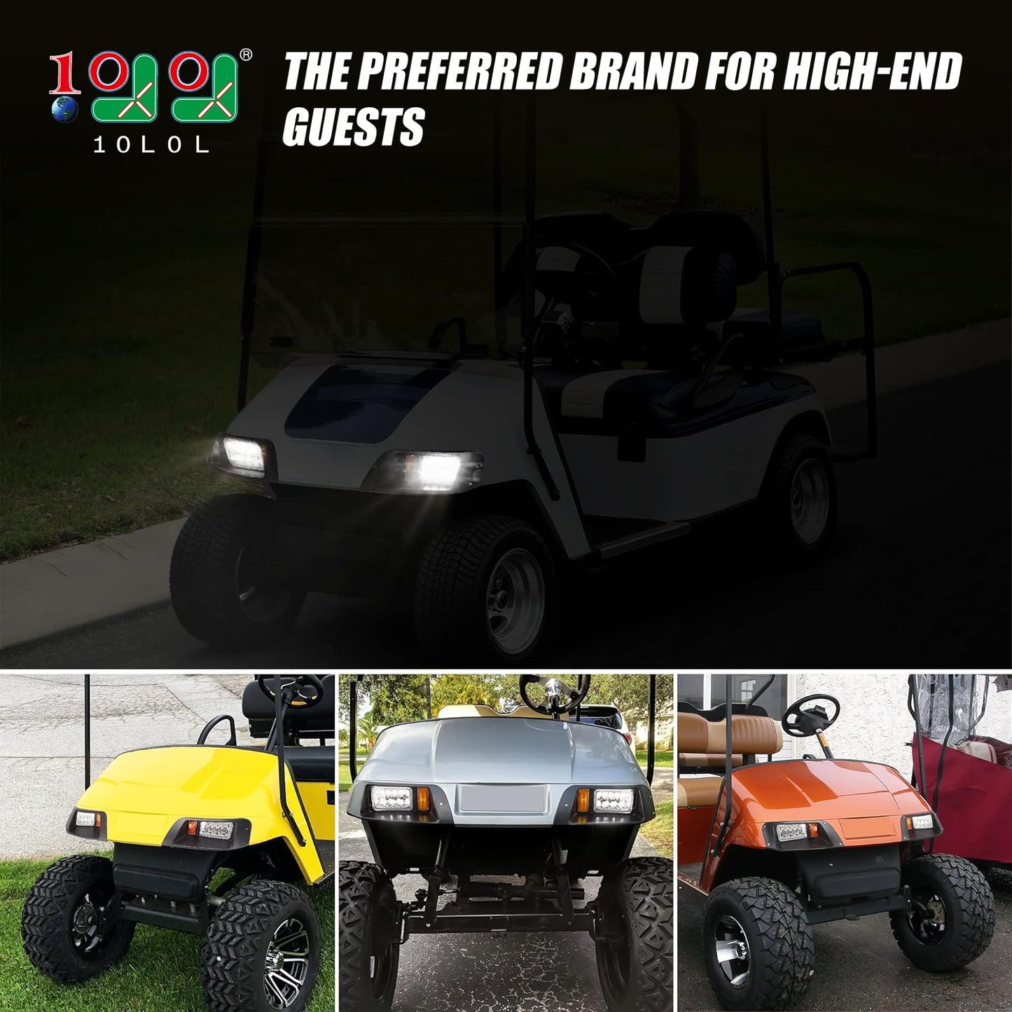 10L0L Golf Cart Light Set for Golf Cart EZGO TXT 1996-2013 12V Headlight Taillight (2022 Update)