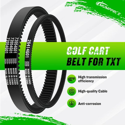 EZGO Drive Belt & Starter Generator Belt Kit, Golf Cart Clutch Drive Belt and Starter Belt Fit 1994-UP EZGO TXT Medalist 4 Cycle Gas Golf Cart, Replace OEM# 72054G01 72024G01 72025G01 26414G01 630587
