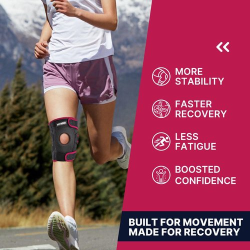 Fit Geno KneeXpert Knee Brace - Adjustable Compression Support with Side Stabilizers & Gel Pad | Pain Relief for Meniscus, ACL, Arthritis - M/L